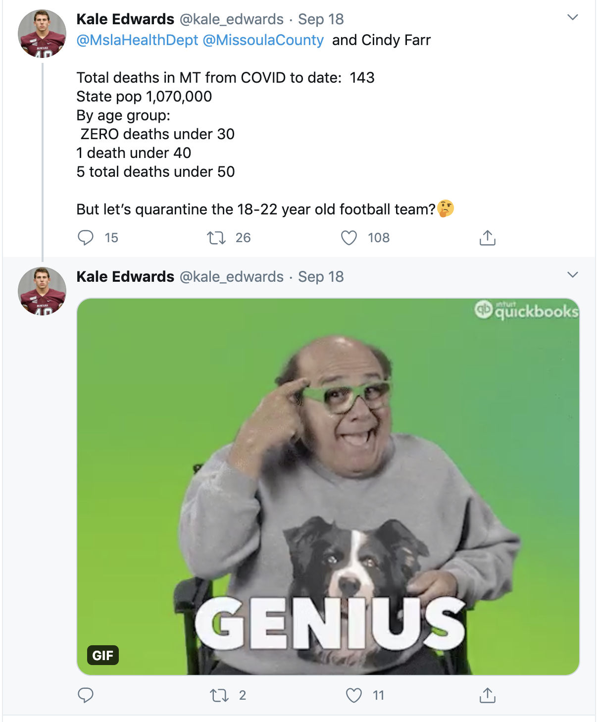 Kale Edwards' Tweet